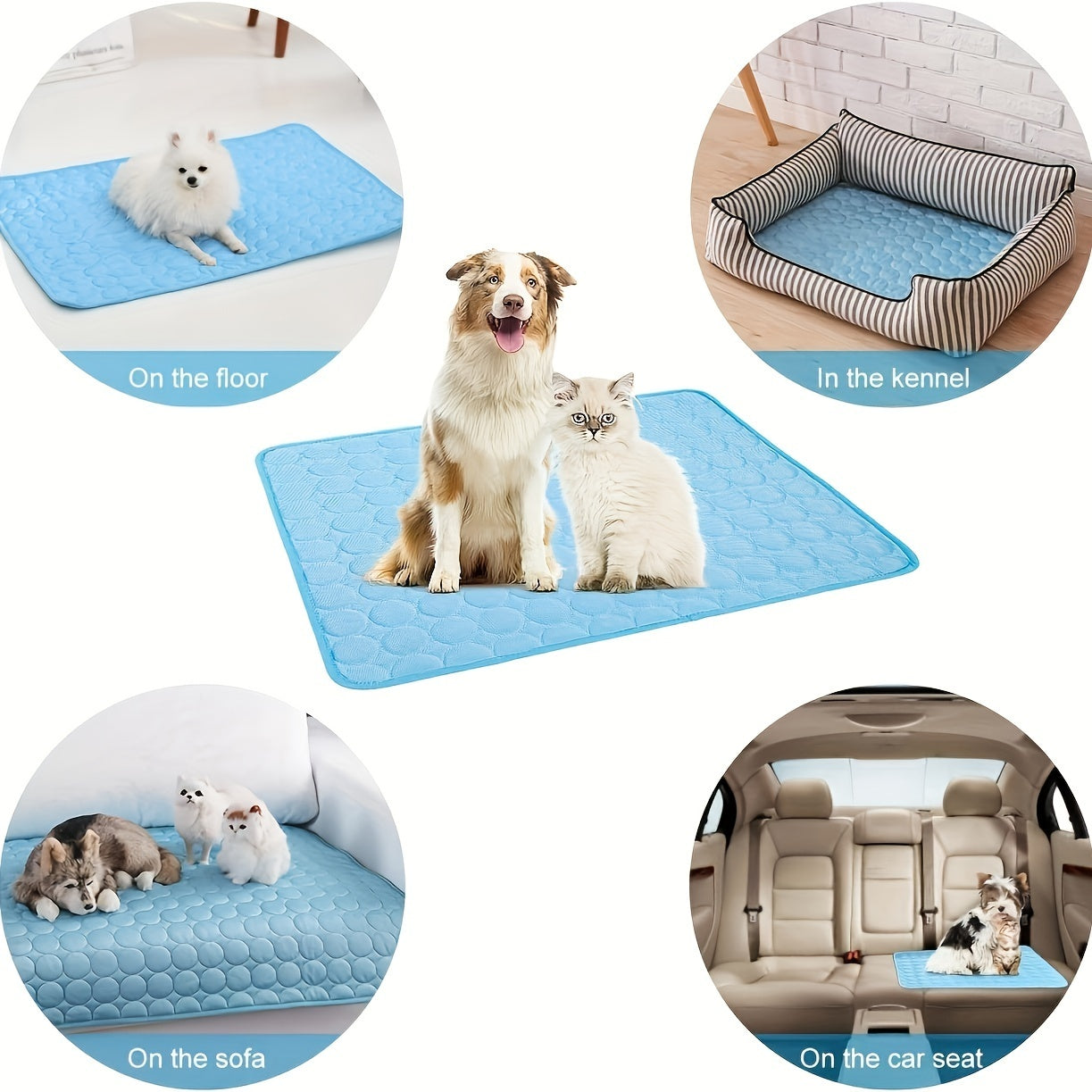 Pet Cooling Pad – Breathable Ice Silk Mat for Dogs