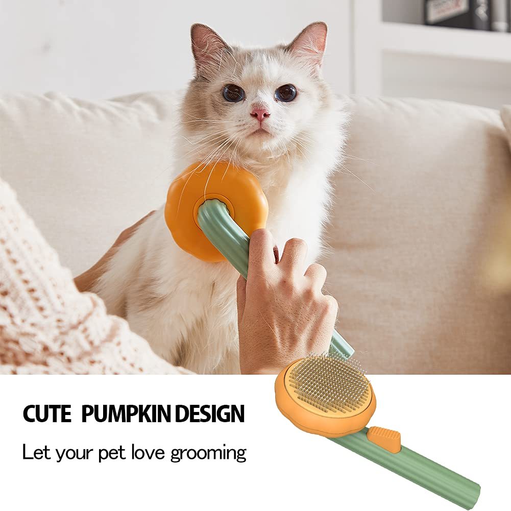 Pumpkin Slicker Brush for Dogs, Cats – Easy Grooming Tool