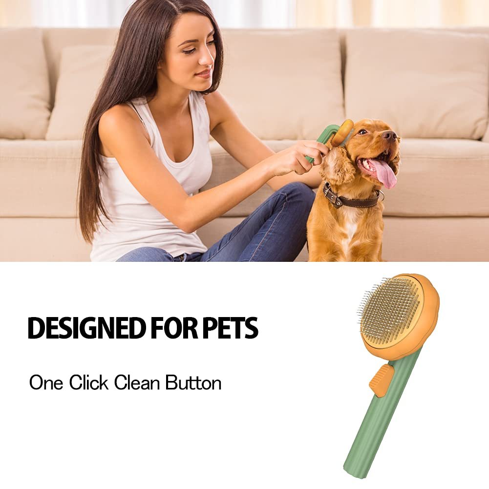 Pumpkin Slicker Brush for Dogs, Cats – Easy Grooming Tool