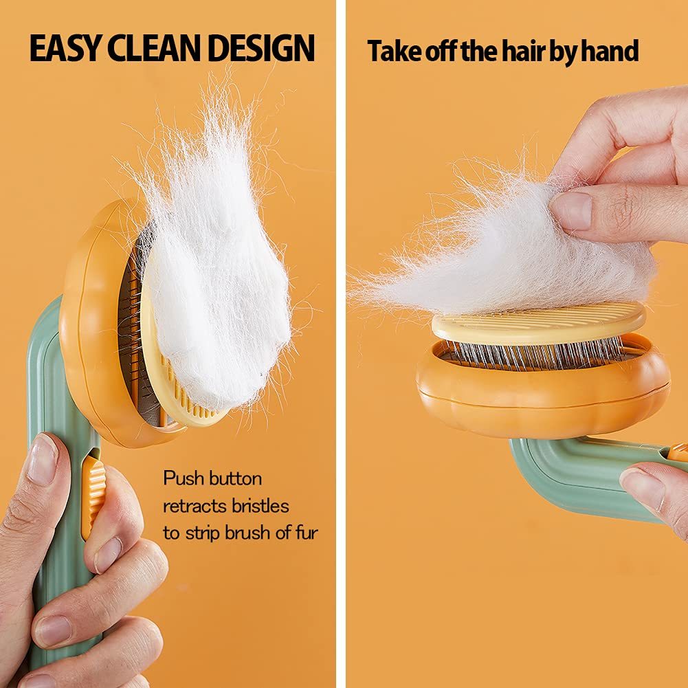 Pumpkin Slicker Brush for Dogs, Cats – Easy Grooming Tool