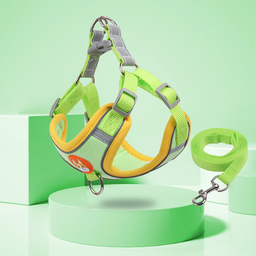 No-Pull Reflective Dog Harness & Leash Set for Small Pets