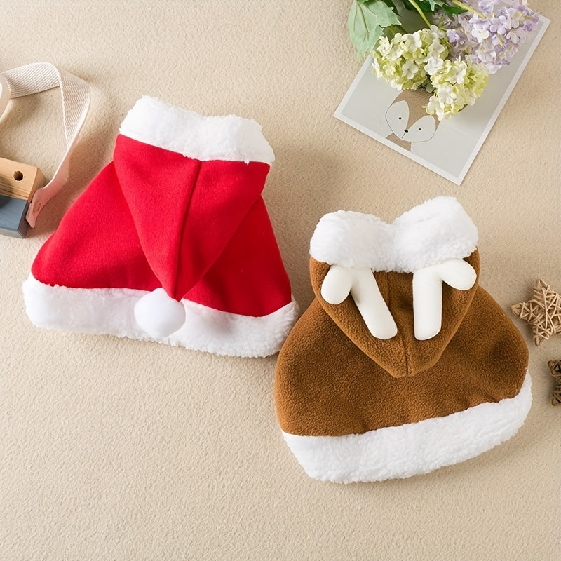 Festive Cat Christmas Costume – Soft Santa Cape and Hat