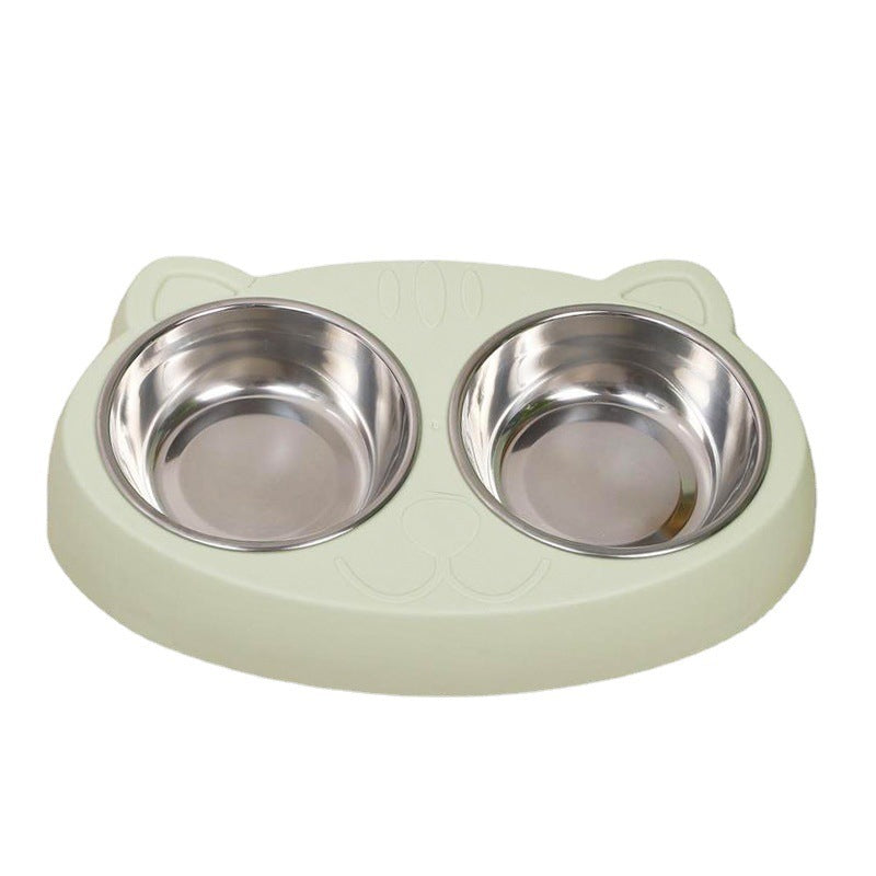 No-Spill Pet Double Bowls for Food & Water – Indoor Use