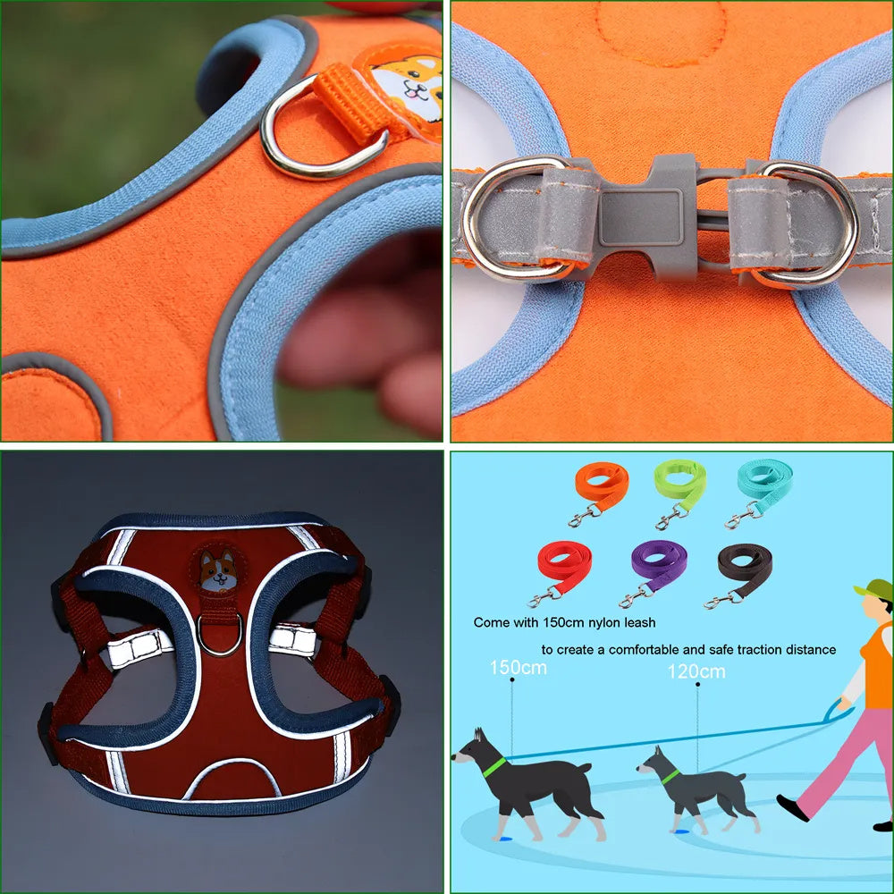 No-Pull Reflective Dog Harness & Leash Set for Small Pets