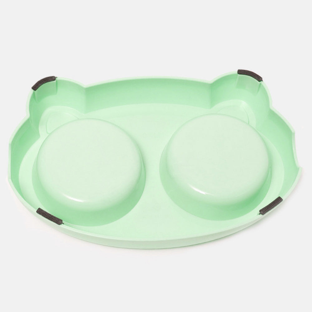 No-Spill Pet Double Bowls for Food & Water – Indoor Use