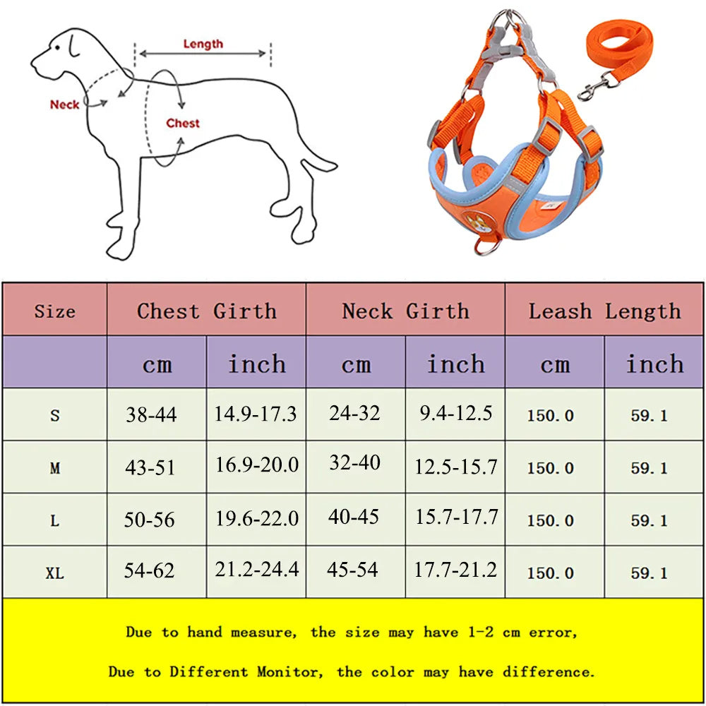 No-Pull Reflective Dog Harness & Leash Set for Small Pets