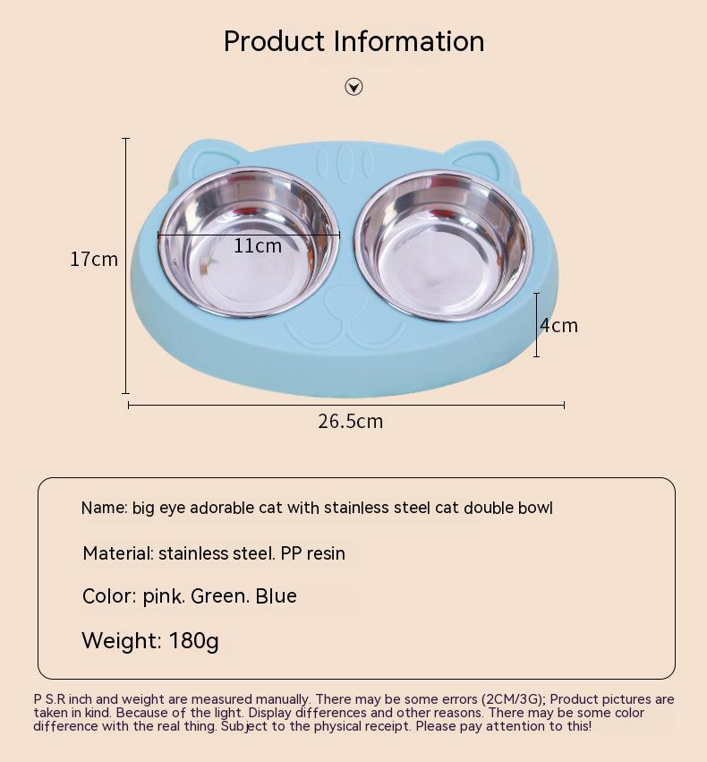 No-Spill Pet Double Bowls for Food & Water – Indoor Use