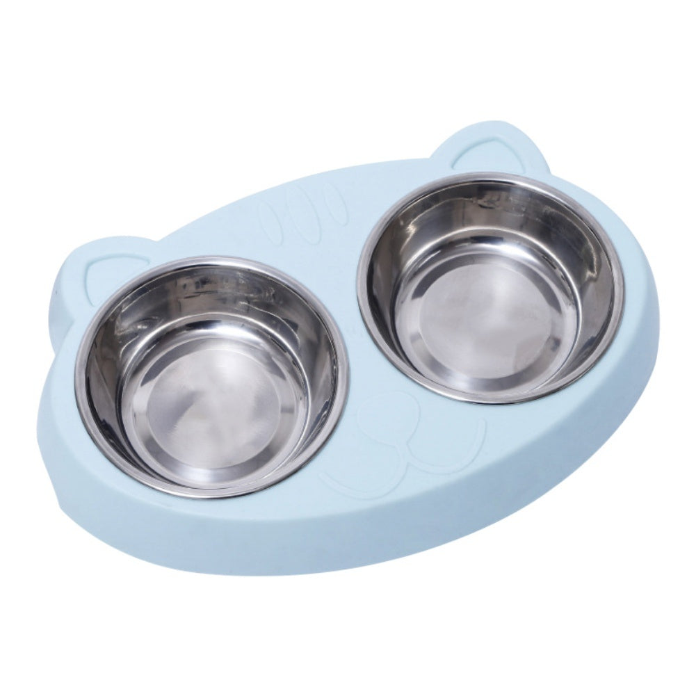 No-Spill Pet Double Bowls for Food & Water – Indoor Use