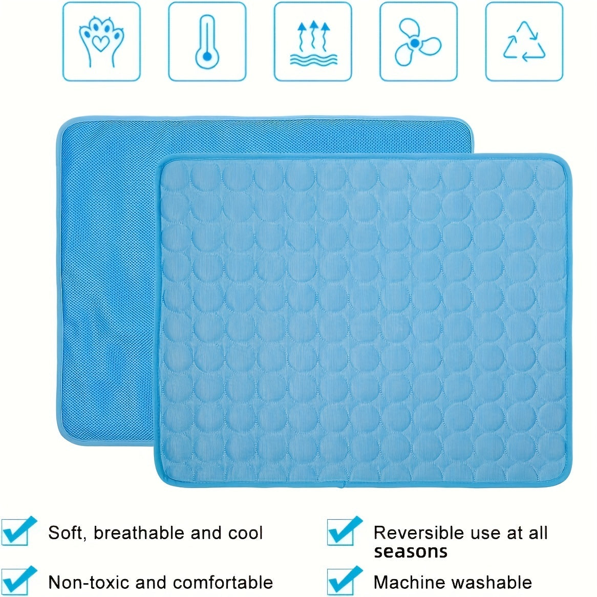 Pet Cooling Pad – Breathable Ice Silk Mat for Dogs