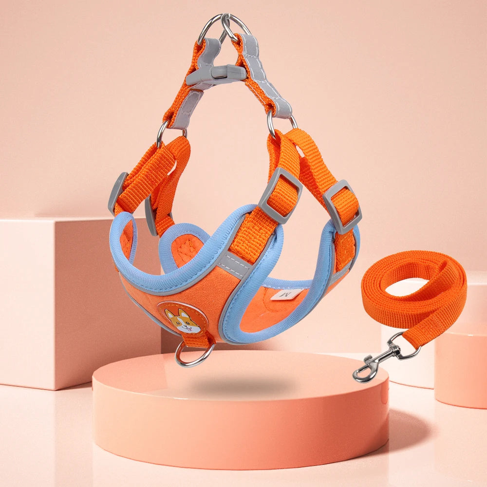 No-Pull Reflective Dog Harness & Leash Set for Small Pets
