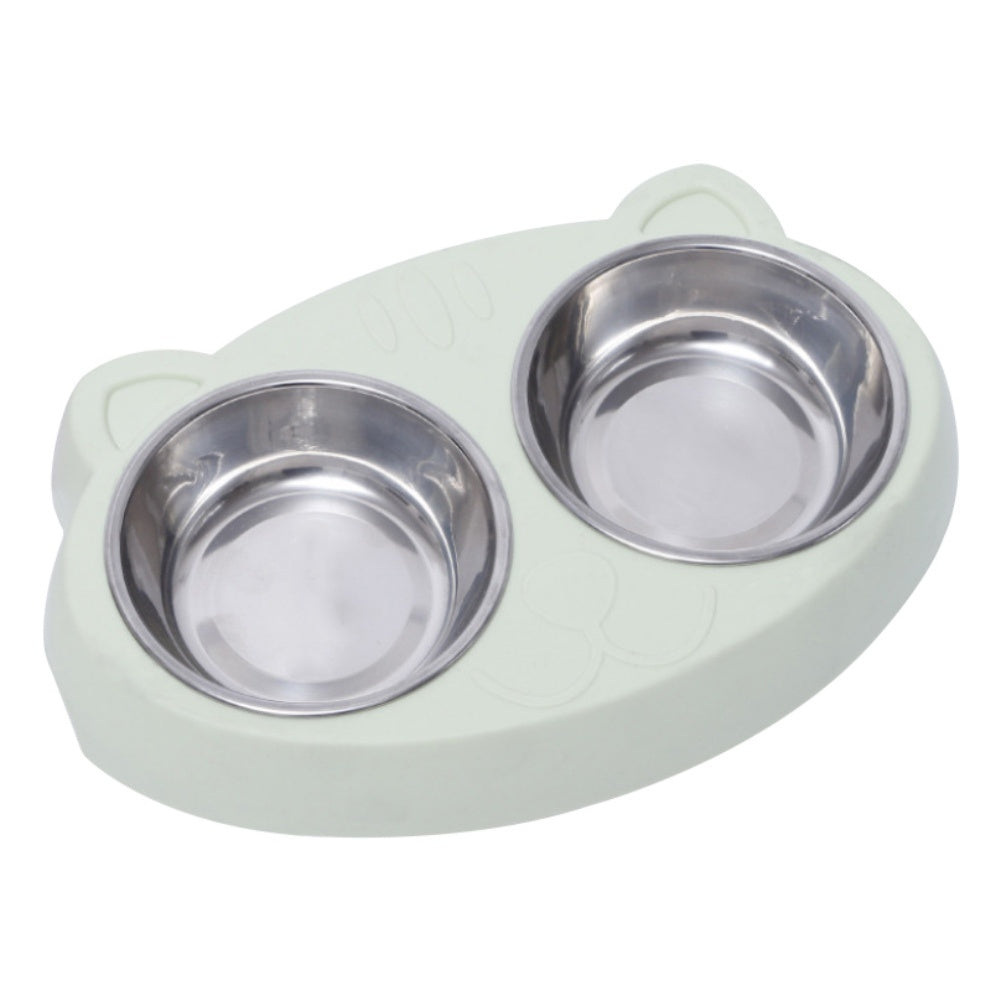 No-Spill Pet Double Bowls for Food & Water – Indoor Use